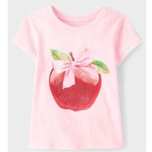 “Apple of My Eye” Bow Graphic Tee – Pink (Girls 4T) BRAND-NEW!